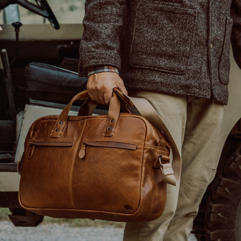leather pilot bags for men buffalo jackson walker rustic tan hover